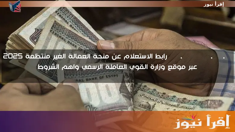www.manpower.gov.eg رابط الاستعلام عن منحة العمالة الغير منتظمة 2025 عبر موقع وزارة القوي العاملة الرسمي واهم الشروط