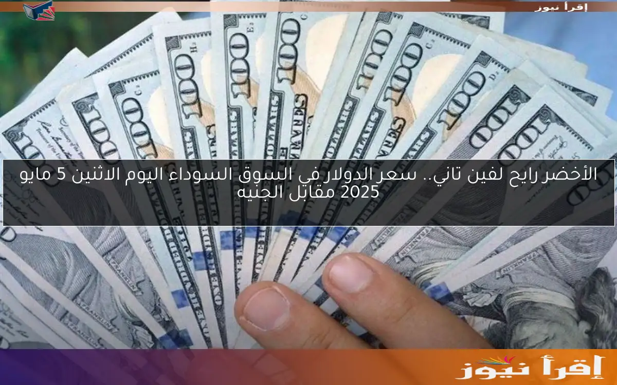 الأخضر رايح لفين تاني.. سعر الدولار في السوق السوداء اليوم الاثنين 5 مايو 2025 مقابل الجنيه